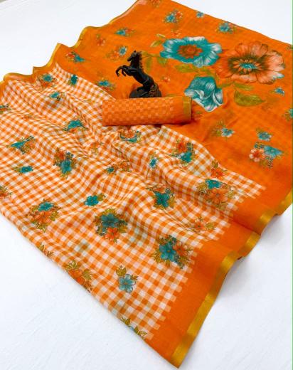 Malhar linen digital print surat mai saree market